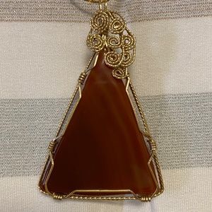 HANDMADE TOPAZ COLORED STONE PENDANT